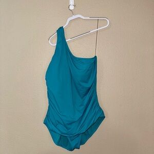 Teal One-Shoulder Swimsuit